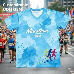 Camisetas de Running para Maratón al por Mayor, Camisetas Publicitarias con Impresión 3D, Camisetas de Poliéster con Logotipo Personalizado, Camisetas Blancas para Sublimación - Product Image 1
