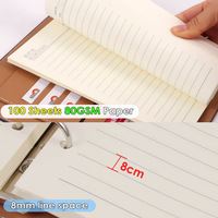 Agenda professionnel personnalisé FOSKA en cuir PU relié, format A5, avec 6 anneaux de reliure et plusieurs poches