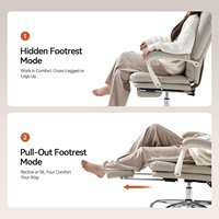 Chaise de bureau ergonomique avec pied inclinable chaise de bureau exécutif chaises d'ordinateur pivotantes en cuir PU à dossier moyen