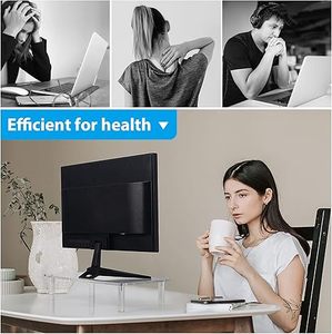 Rõ ràng <span class=keywords><strong>Acrylic</strong></span> Màn hình máy tính xách tay đứng mạnh mẽ chống trượt miếng đệm tiết kiệm không gian máy tính máy tính máy tính xách tay Riser đứng phổ nhà kệ trưng bày - Product Image 3