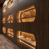 Vitrine à tabac en bois CIRI avec éclairage LED personnalisé, robuste, étanche, écologique, mobilier pour boutique de cigares, garantie 3 ans