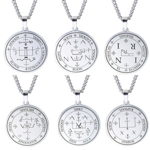 Collier pour homme en acier inoxydable tendance hip-hop rétro é<span class=keywords><strong>l</strong></span>égant, collier à sept anges, pendentif de mode, collier à sept anges - Product Image 5