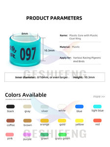 <span class=keywords><strong>GESHIFENG</strong></span> Fabriek Groothandelsprijs Liefdesvogel Beenring Plastic Persoonlijke Band Duivenbeenringen 8mm - Product Image 4