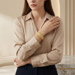 Pulsera de Lujo de Plata S925 al por Mayor, Brazalete Abierto Vintage con Diamantes Incrustados y Textura Cepillada Italiana para Mujer - Product Image 5