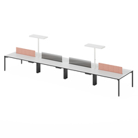 Desain Modern 8 10 tempat duduk Convertible Coworking Workstation Furniture harga grosir disediakan dengan staf ruang terbuka yang dapat diperpanjang