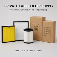 Filter HEPA Pembersih Udara H11 H12 H13 H14 Kertas Filter Karbon Aktif Lipat Mini Ukuran Khusus untuk Rumah Tangga dan Komersial