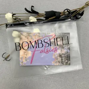 Customized Printing Logo Clear Frosted PVC Slider Plastic Bag For Clothing Make up Packaging Zipper Pouch