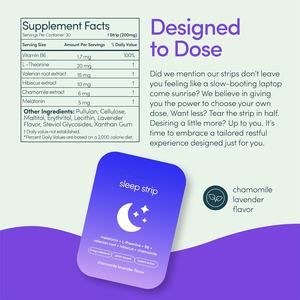 OEM/ODM sonno strisce orali camomilla lavanda sapore 5mg di melatonina, L-teanina vitamina B6 botaniche strisce di pellicola orale - Product Image 3