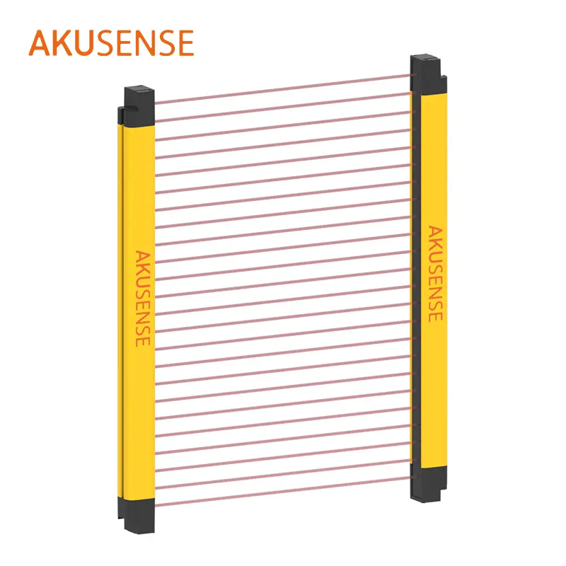 Akusense alta resistência à água 6m de alcance, barreira de segurança industrial, sensor de cortina de luz autonica, sensor de área de cortina