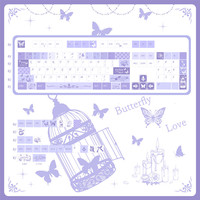 Clavier mécanique personnalisé design à sublimation papillon amour interrupteur PBT Cherry MX GH60/GK61/GK64/84/87/96/104/108/980