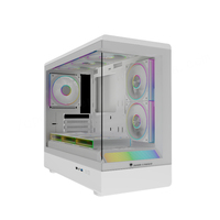Jungle Leopard MATX/ITX MS-01 USB3.0 Gamer Case avec alimentation Boîtier d'ordinateur en verre trempé transparent