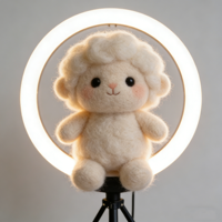 Luz de Relleno RGB para Transmisión en Vivo y Fotografía de Selfies, Temperatura de Color Ajustable 2500K-9900K, Control Táctil Remoto, Triple Anillo ABS
