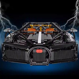 Blocs de construction chinois, série sonore nocturne, modèle de <span class=keywords><strong>voiture</strong></span> de sport Bugatti télécommandée électrique, 40 pièces, assemblage de difficulté élevée - Product Image 4
