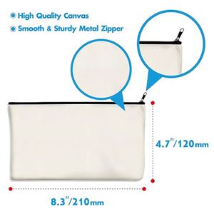 Promotional Custom Eco-Friendly Cotton <b>Makeup</b> Cosmetic Pencil <b>Case</b> Pouch Toiletry Canvas Zipper Bag for Travel - Product Image 3