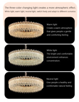 Lustre LED en cristal moderne de luxe à double couche et hauteur réglable, idéal pour hôtels, salles de banquet, villas et halls.