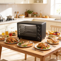 Horno de cocina de gran calidad, horno eléctrico de mesa portátil con Control de perilla de 30L para hornear
