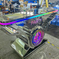 Mesa de DJ Personalizada de Metal y Acrílico con Iluminación LED y Control Remoto para Discotecas, Bares y Fiestas