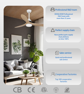 Phong cách Bắc Âu 220V ventilador de techo con luz im lặng 3 gỗ lưỡi DC BLDC điều khiển từ xa Home LED quạt trần ánh sáng - Product Image 4