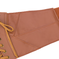 Ceinture Corset Large pour Femme en Similicuir à Lacets, Élastique, Style Gothique Vintage, Accessoire de Mode