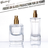 Flacons de parfum en verre ovales incurvés sur mesure, 50-400 ml, avec logo personnalisé, bouchon pulvérisateur doré, flacons de parfum en verre vides
