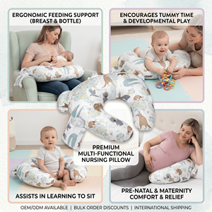 Almohada de Lactancia con Soporte para la Espalda, Posicionador de Alimentación para <span class=keywords><strong>Bebés</strong></span>, Funda Extraíble, Cómoda para el Cuidado Posparto - Product Image 3
