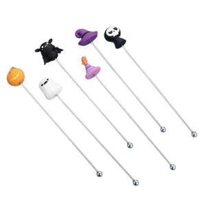 Sombrero de bruja con cara de calavera de acero inoxidable, decoración divertida de Halloween para Bar y hogar, accesorios de mezcla de café de Metal - Product Image 5