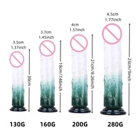Dildo multi-tamaño sin huevos, de cristal degradado, impermeable IPX7, ligero, pene artificial para mujer
