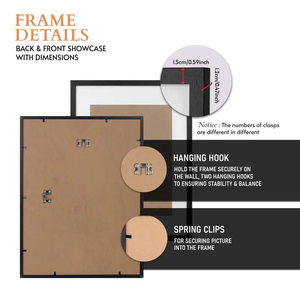 <span class=keywords><strong>Cadre</strong></span> photo mural rectangulaire moderne brun rustique, <span class=keywords><strong>verre</strong></span> haute définition, affichage de bureau, cadres en bois - Product Image 5