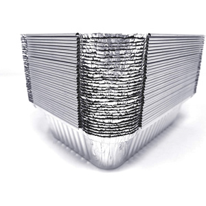 Barquette alimentaire jetable en aluminium de 600 ml, oblongue, 18x13x4 cm, avec couvercle en aluminium, barquettes d'emballage de qualité alimentaire - Product Image 4
