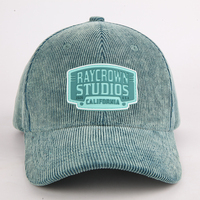 Casquette de baseball personnalisée en velours côtelé avec logo en patch de caoutchouc, casquette structurée à 6 panneaux, style papa, vintage, rétro, pour le sport en plein air, pour hommes