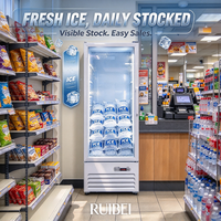 Congélateur à glace commercial pour restaurant extérieur, bac de stockage de glace grande capacité avec contrôleur de température numérique