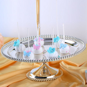 Plateau de luxe en métal argenté pour fruits et desserts, présentoir à gâteaux pour pâtisserie, fête, décoration de mariage - Product Image 2