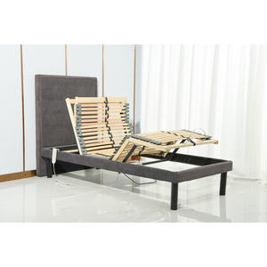 Konfurt Support <span class=keywords><strong>en</strong></span> <span class=keywords><strong>bois</strong></span> à lamelles Cadre <span class=keywords><strong>de</strong></span> <span class=keywords><strong>lit</strong></span> réglable avec <span class=keywords><strong>tête</strong></span> à distance et commande au pied - Product Image 1