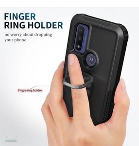 3 in 1 Hybrid <strong>Phone</strong> <strong>Cases</strong> Holder Ring Shockproof <strong>Phone</strong> <strong>Case</strong> for Motorola Moto G Pure Power 2022 Back Cover Protection <strong>Cell</strong> <strong>Phone</strong> - Product Image 2