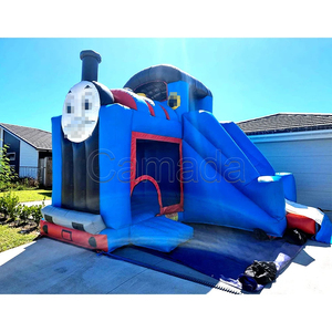 Castillo Inflable de PVC de 0.55mm con Diseño de Tren, Castillo Hinchable Comercial para Exteriores, Tobogán de <span class=keywords><strong>Thomas</strong></span> el Tren para Niños - Product Image 2