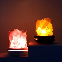 Diffuseur de lampe de sel de l'Himalaya en cristal LED innovant Diffuseur d'arômes d'huiles essentielles portable pour la maison Matière plastique sans eau USB