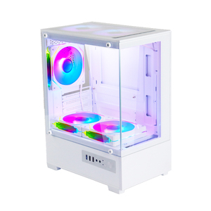 MANMU Micro ATX-Carcasa de ordenador de Torre media para ordenador, carcasa de CPU de aleación de aluminio blanca, para juegos - Product Image 2