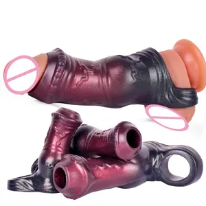 工厂最佳折扣假阳具阴茎袖扩大扩展男性性玩具
