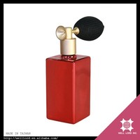 Atomiseur de parfum carré en verre personnalisé (capacité et couleur), pulvérisateur d'huile à estampage à chaud avec tuyau/pompon, emballage personnalisé