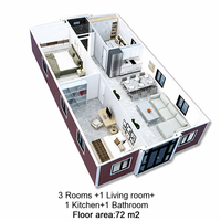 Maison conteneur extensible de 40 pieds, villa de vacances de luxe, maison préfabriquée modulaire en acier avec 1, 2, 3 ou 4 chambres et salle de bain, bureau