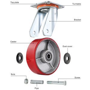 Hot Seller 4 5 <span class=keywords><strong>6</strong></span> 8 Polegada PU 300-400G Carga Roda de Ferro Pesado Roda <span class=keywords><strong>Caster</strong></span> para Venda - Product Image 4