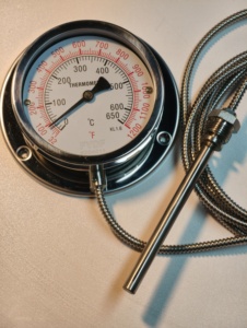 Thermomètre à cadran <span class=keywords><strong>isolé</strong></span> en acier inoxydable de haute qualité 0-650°C, pour usage industriel, eau, huile, pression métallique, capillaire 3m - Product Image 6