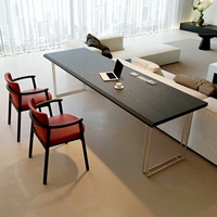 Bureau d'ordinateur en bois de pin massif, grand bureau moderne sur pieds, pour bureau à domicile ou salon