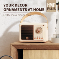 HM11 Speaker Bluetooth Nirkabel Retro Speaker Radio Mini Portabel dengan Kartu FM TF USB AUX untuk Rumah, Perjalanan Luar Ruangan