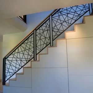 Rampe d'escalier intérieure en tube TL, balustrade métallique, main courante en fer pour escalier - Product Image 2