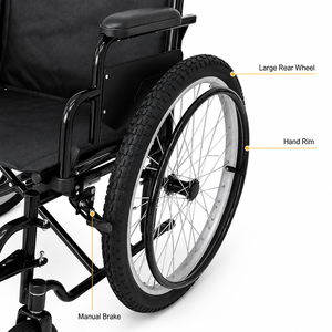 Silla de Ruedas Manual Económica con Marco Plegable, Ruedas Traseras Grandes y Asiento Acolchado para Ancianos, Discapacitados, Hospitales y Cuidado en el Hogar - Product Image 5