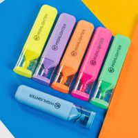 Stylo surligneur à pointe souple en plastique GF Factory Direct Sales, couleur macaron pastel, marqueur pour prise de notes, papeterie scolaire, ensemble fluorescent