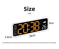 Réveil électronique LED avec lumière ambiante RGB, horloge murale silencieuse pour salon et chambre, affichage de la température et de l'humidité, télécommande, OEM ODM