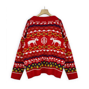 Logo OEM personnalisé <span class=keywords><strong>pull</strong></span> de Noël moche pour femmes laid arbre de Noël <span class=keywords><strong>renne</strong></span> vacances <span class=keywords><strong>pull</strong></span> en tricot avec éclairage - Product Image 2