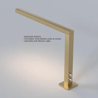 Lampe de bureau LED professionnelle en forme de L de 27 pouces avec commande par bouton, 48W, or brillant, lampe à ongles personnalisée pour salon de manucure